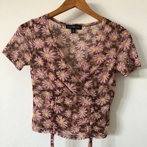 Flower Power Sheer Top Sz M